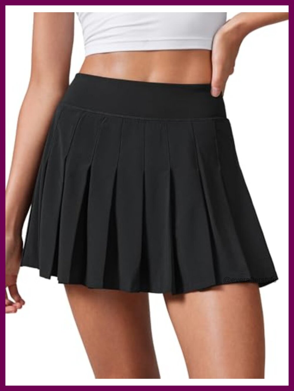 High Rise Pleated Tennis Skirt with Built-in Shorts and Pockets
